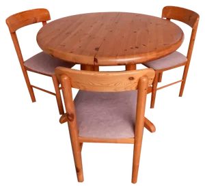 Dining Chairs and Table, Denmark, 1980s, Set of 4