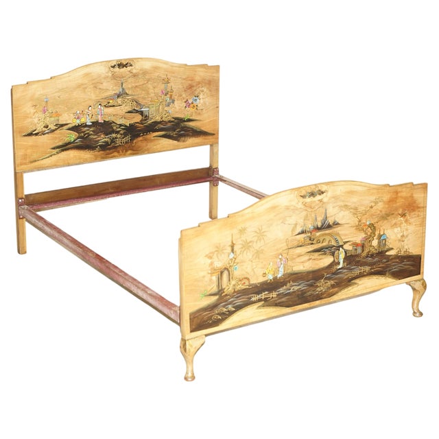 Chinese Chinoiserie Bed Frame, 1920s For Sale