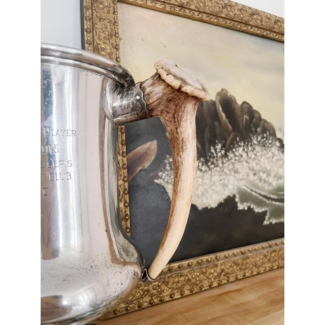Mid-Century Modern 1952 Sterling Silver and Antler Touchdown Club NFL Player of the Year Trophy For Sale - Image 3 of 9