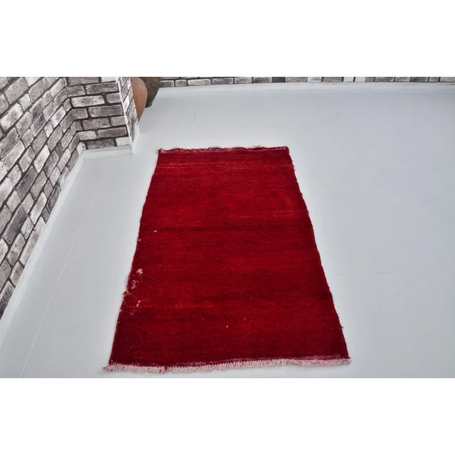 Red Vintage Anatolian Angora Wool Rug For Sale - Image 8 of 10