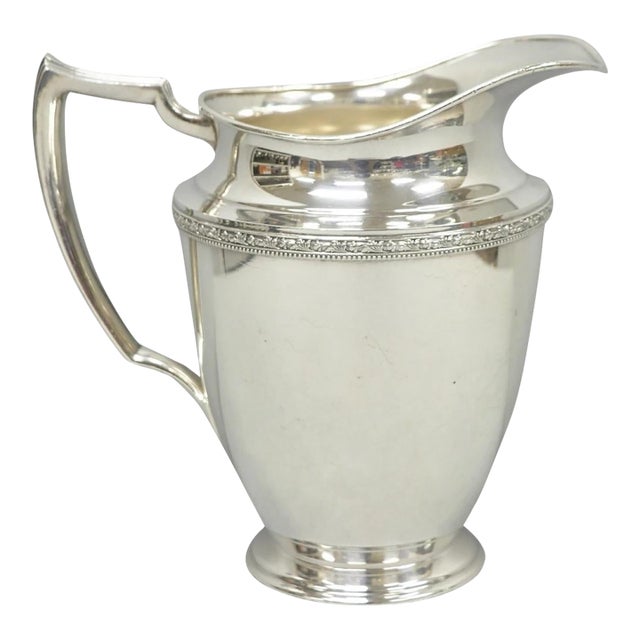 Vintage Wma Rogers Victorian Silver Plated Bulbous Footed Water Pitcher For Sale