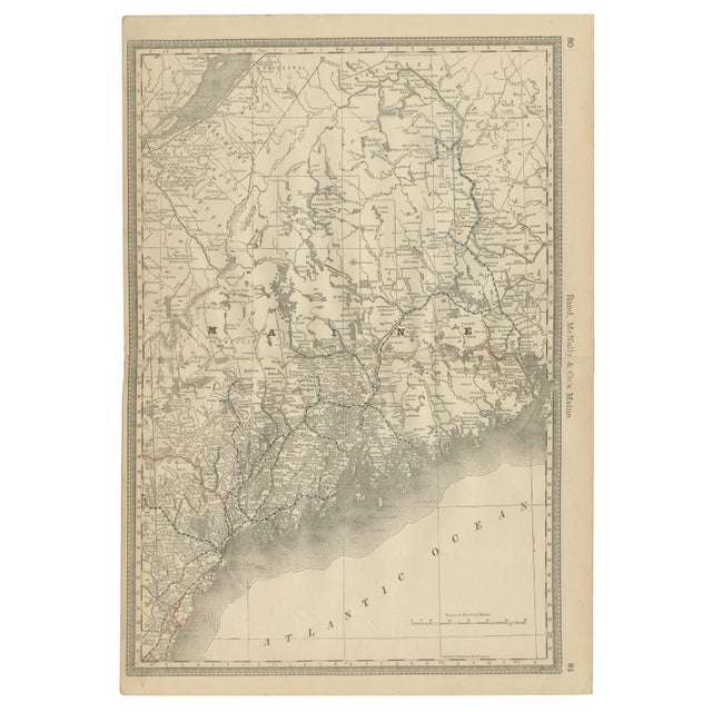 Antique Railroad Map in Pine, 1888 For Sale - Image 13 of 13