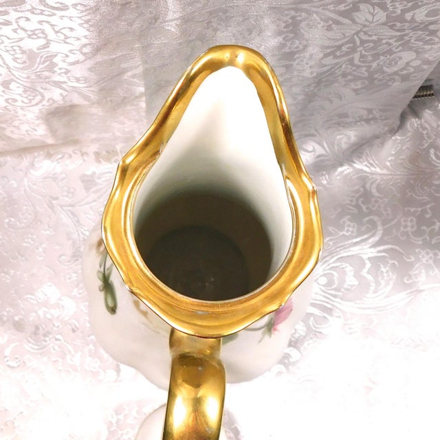 1910s Turn Vienna Hand Painted, Signed and Numbered Floral Chcoolate Pot With Lid For Sale - Image 9 of 13