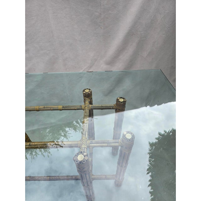 Early 21st Century Glass and Bamboo Dining Table For Sale - Image 5 of 7