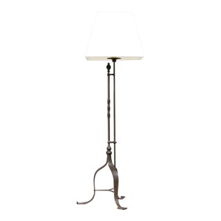 Vintage Mediterranean Revival Style Wrought Iron Floor Lamp For Sale