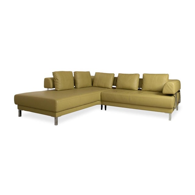 Leather Brand Face Corner Sofa in Green with Electric Function from Ewald Schillig For Sale - Image 4 of 18