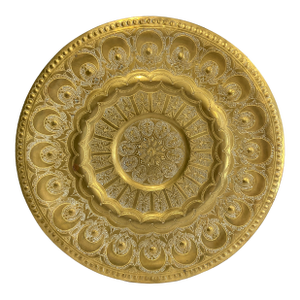 Vintage Moroccan Brass Ornate Decorative Wall Plate