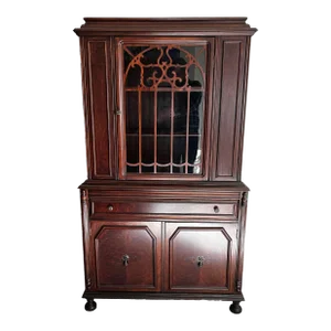 1940's Jacobean Style China Cabinet.