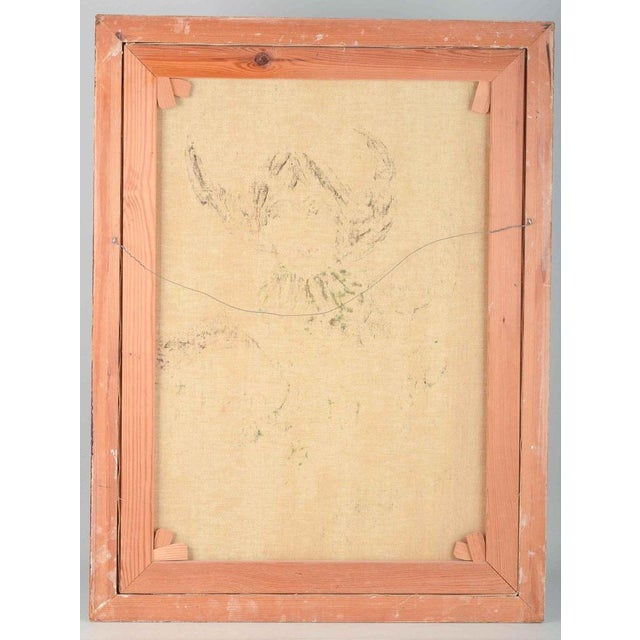 Erik Larsen, Portrait of a Woman in a Bar, Mid-20th Century, Oil on Canvas For Sale - Image 4 of 6