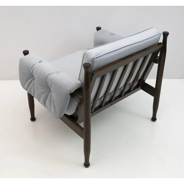 1960s Scandinavian Velvet Armchair, 1960s For Sale - Image 5 of 10