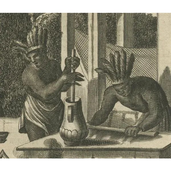 Montanus, Daily Life in New Spain, 1673, Copper Engraving For Sale - Image 4 of 7