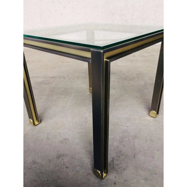 1980s Steel and Brass Square Coffee Table, Belgium, 1980s For Sale - Image 5 of 13