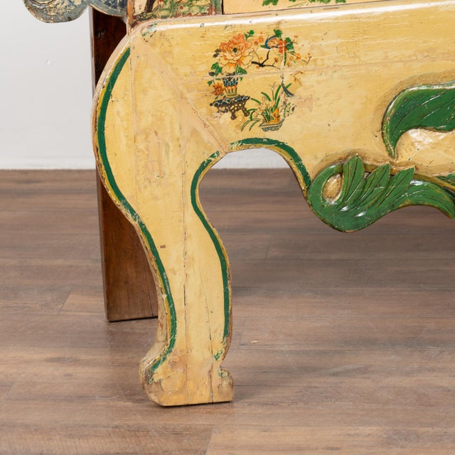 19th Century Chinese Yellow Lacquered Altar Table Console For Sale - Image 13 of 18