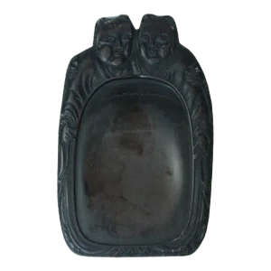 Chinese Double Golden Kids Motif Ink Stone Ink Well Dip Pad
