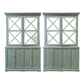 Pair of French Painted Bookcases For Sale