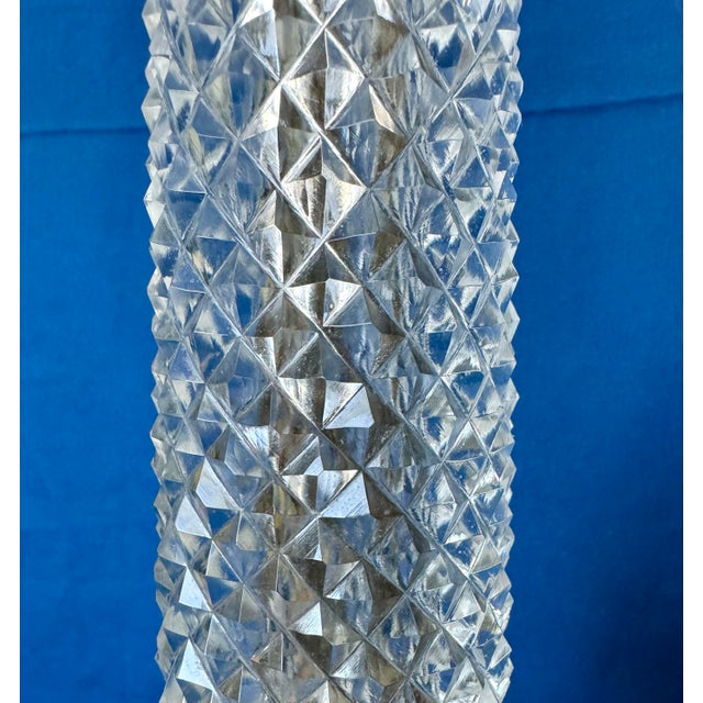 French Vintage Brilliant Cut French Bronze and Crystal Table Lamp For Sale - Image 3 of 8