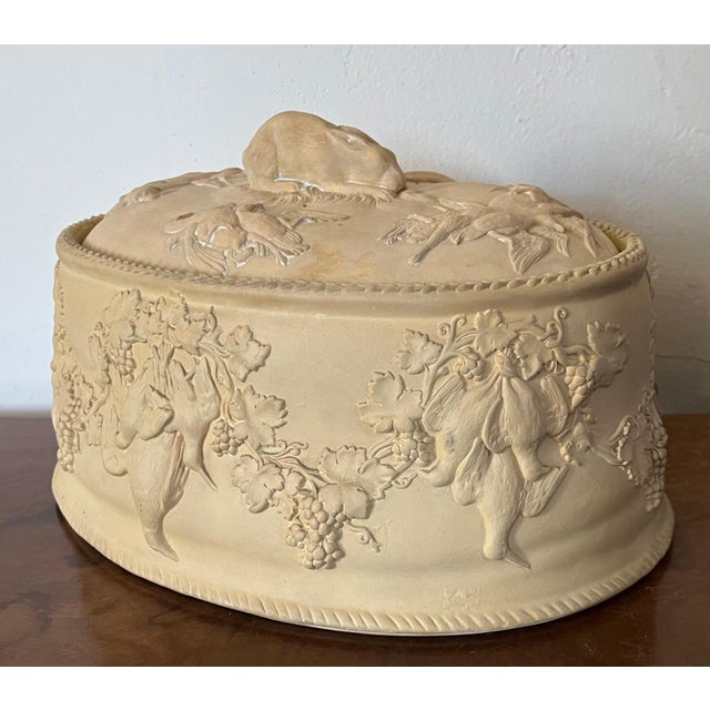 Antique 19th Century Wedgwood Caneware Game Pie Dish or Tureen With