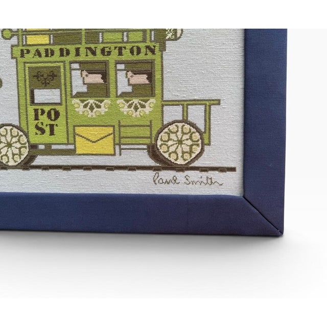 Rare Large Paul Smith "Trains" Needlepoint Wall Art — 65" Wide, Framed & Signed For Sale - Image 9 of 16