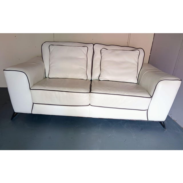 Animal Skin Violino Full Grain Leather Sofa For Sale - Image 7 of 10