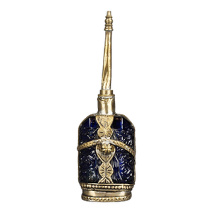 Antique Art Deco Moroccan Blue Color Perfume Bottle Rose Water Sprinkler