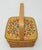 Late 20th Century Scandinavian Rosemaling Folk Art Painted Wood Basket Handbag For Sale - Image 5 of 14