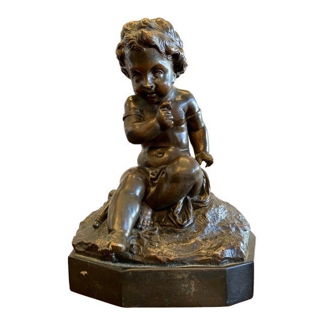 Vintage Bronze Cherub Figure For Sale