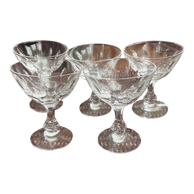 Tiffin Champagne Coupes-Set of 5- H1957-1966 For Sale