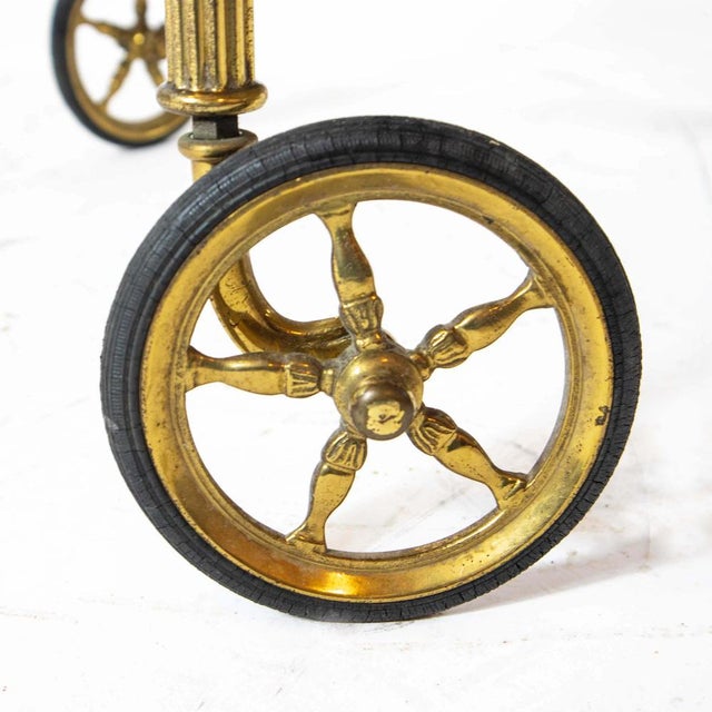 Brass Serving Trolley with Removable Tray, 1950s For Sale - Image 10 of 11