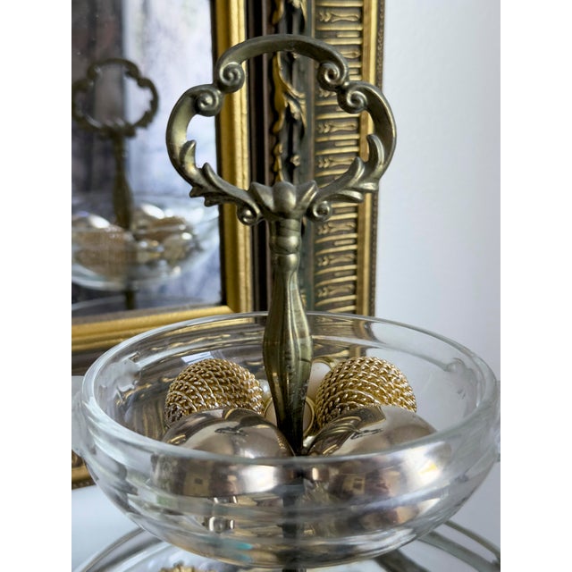 Victorian Vintage Hollywood Regency Walther Glas Two Tier Crystal Glass Tidbit Server, Circa 1960s For Sale - Image 3 of 10