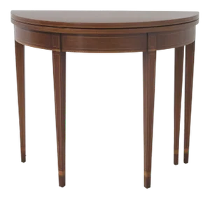 1970s Federal Kittinger-Biggs Inlaid Mahogany 1/2 Round Table