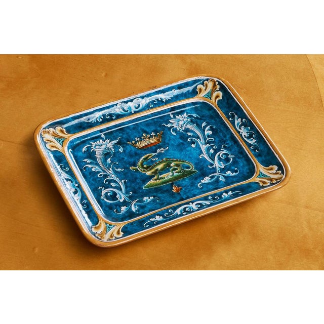 Blue Renaissance Style Ulysse à Blois Dish in Earthenware, France, 19th Century For Sale - Image 8 of 12
