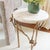 Aged Gold Modern Cherry Blossom Accent Table Travertine For Sale - Image 4 of 7