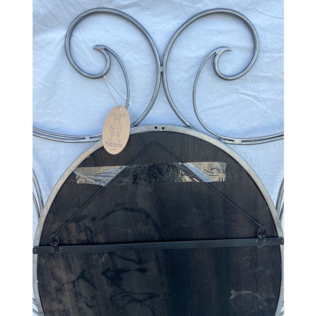 Silver Metal Mirror With Scroll Work For Sale - Image 15 of 18