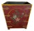 Mid 20th Century Vintage Red Floral Wastebasket For Sale