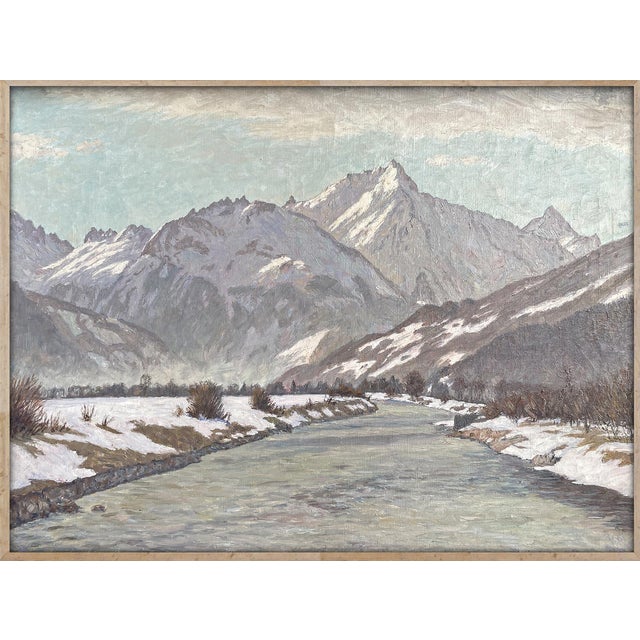 Alex Weise, Snowy Landscape, Oil Painting on Canvas, 1920s For Sale