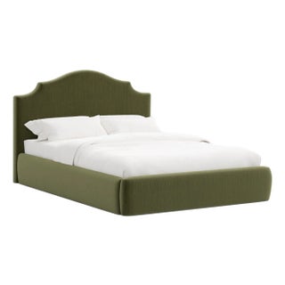 Tori Platform Bed in Moss Slub Velvet, Twin For Sale