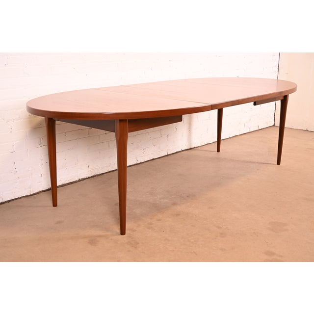Skovmand & Andersen Johannes Anderson Style Danish Modern Teak Extension Dining Table, Newly Refinished For Sale - Image 4 of 14