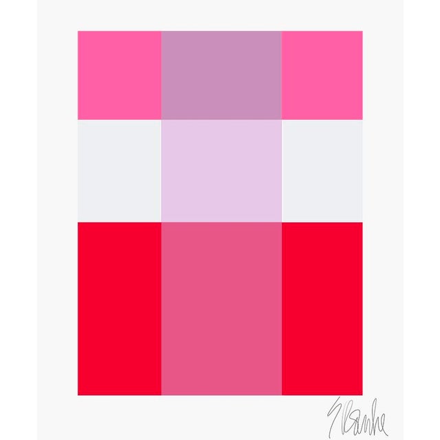 Lavender Through Pink Over Red Fine Art Print 35" X 45" by Liz Roache For Sale In Boston - Image 6 of 6