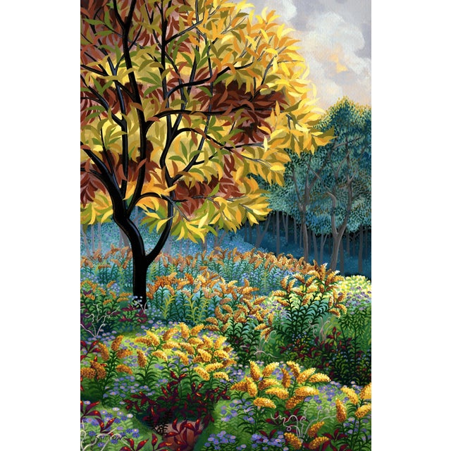"Yellow Tree" Contemporary Landscape Giclee Reproduction by Wynn Yarrow For Sale