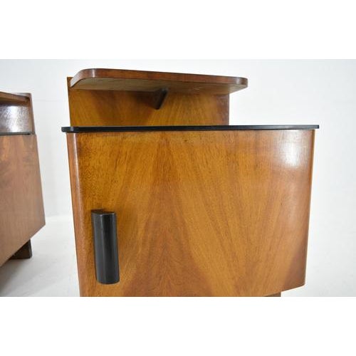 Bedside Tables attributed to Jindřich Halabala, Czechoslovakia, 1940s, Set of 2 For Sale - Image 6 of 18