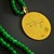 Green Jade Stone Spiritual Soul Gold Medallion Pendant Necklace For Sale - Image 9 of 16