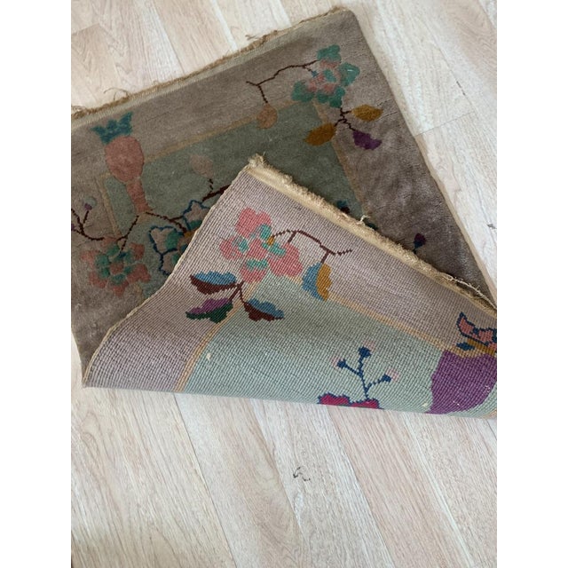 A Timeless Masterpiece: Antique Art Deco Chinese Rug (1920s) Step into the elegance of the 1920s with this handmade...