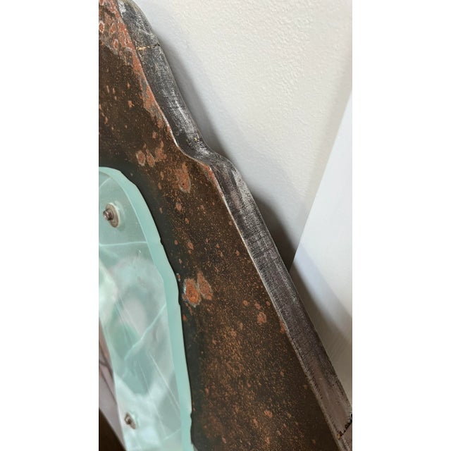 Signed 1990’s Modern Abstract Etched Glass Steel Wall Art Sculpture For Sale - Image 9 of 13