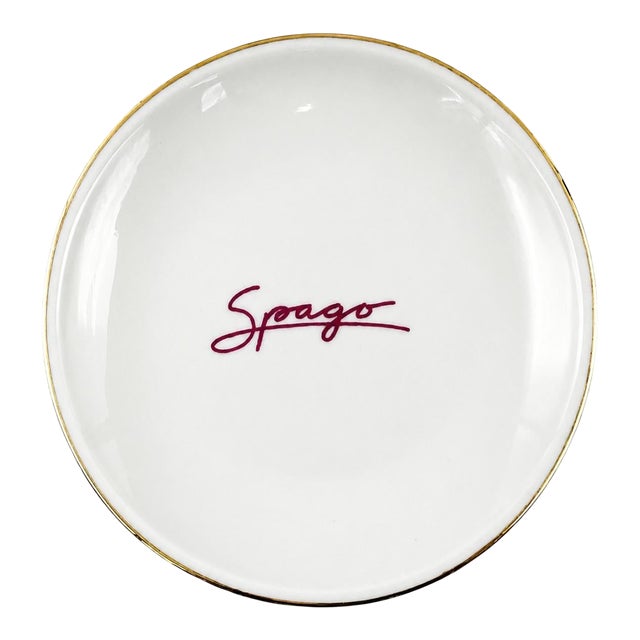Vintage Spago Restaurant Butter Dish Beverly Hills Los Angeles, Ca Porcelain For Sale