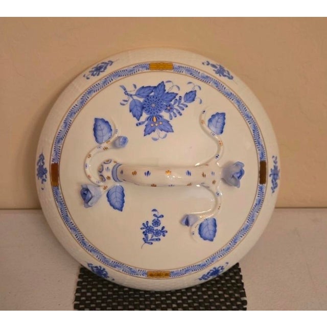 Rare Herend Chinese Bouquet Blue Tureen With Lid Anniversary Edition Beautiful For Sale In Phoenix - Image 6 of 12
