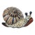 Vintage Tonala Mexico Extra Large Hand Painted Pottery Snail Figurine For Sale