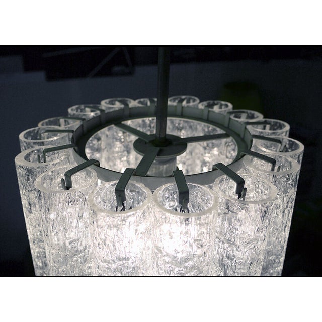 German Murano Glass and Chrome Pendant Lamp from Doria Leuchten, 1960s For Sale - Image 6 of 7