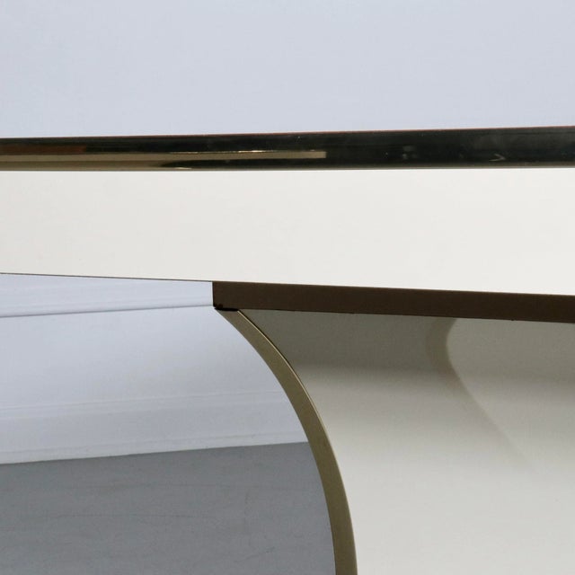 Wood Sculptural Laminate and Brass Side Tables After Karl Springer - a Pair For Sale - Image 7 of 12