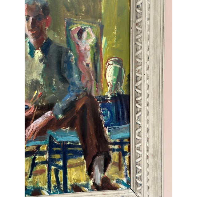 Einar Lindberg, Artist in His Studio, 1947, Oil Painting on Panel, Framed For Sale - Image 10 of 18