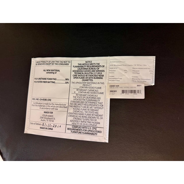 Metal Set of 3 Hagen Bouclé Counter Stools by Four Hands (Originally Sold at Anthropologie) For Sale - Image 7 of 7